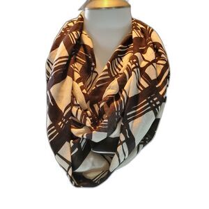 Van Heusen Unisex Infinity Scarf  Plaid Black White Lightweight Loop Fall Winter